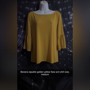 Banana Republic Mustard Flare Sleeve Blouse